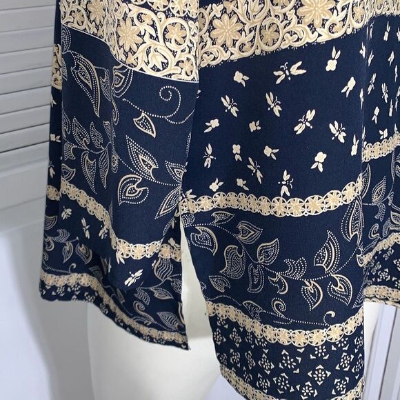 Vintage Alfred Dunner Oversized Mixed Print Layer Vest Button Down Blouse Size 1 - Picture 8 of 11